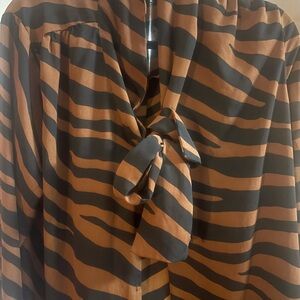 Brown and Black Zebra Print Blouse